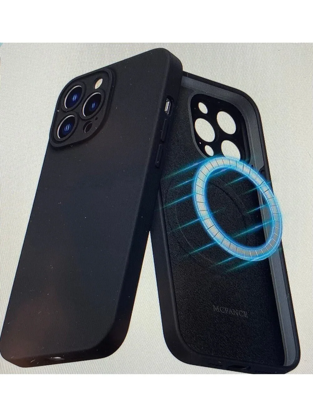 Mcfrance Silicone Magnetic Case  for iPhone 13 Pro  Black